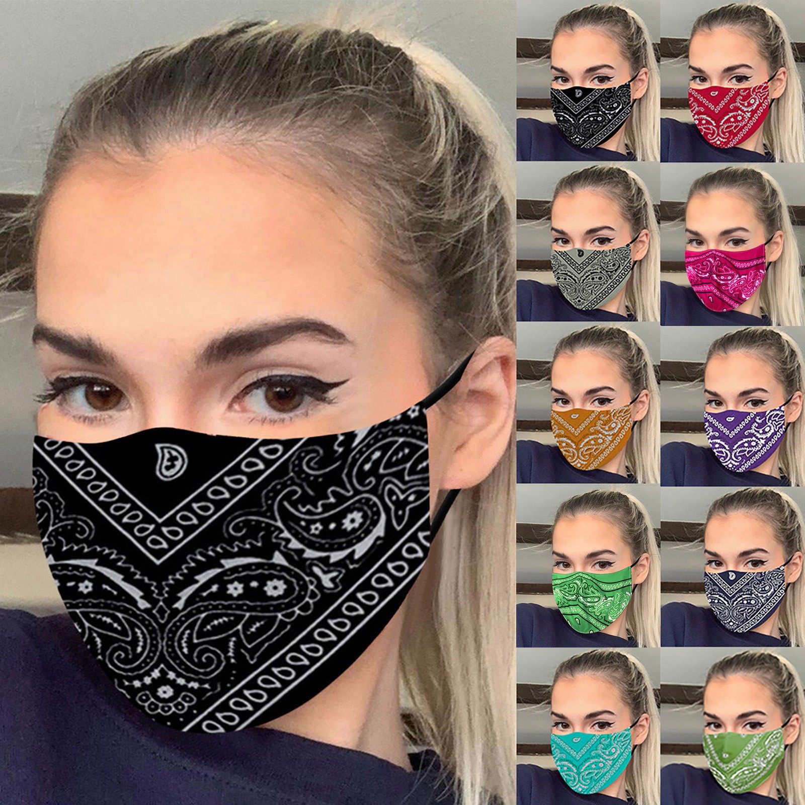 Cotton Face Mask Fun Print 1pc Windbreak Seamless Face Mask