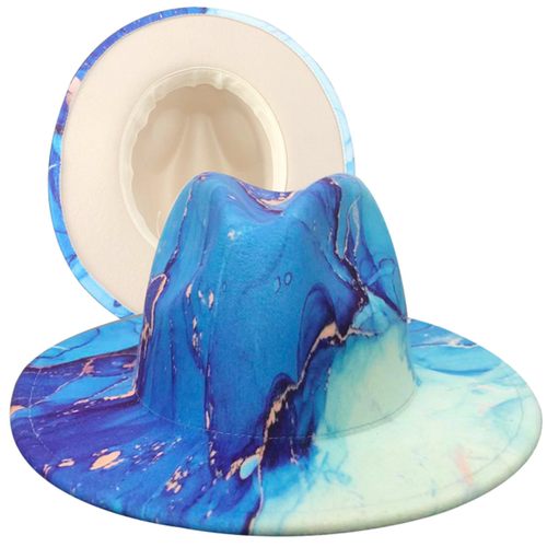 Wide-brimmed wool hat new clown graffiti fedora men and wome