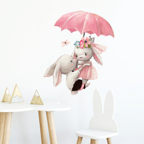 Cute Rabbit Series Wall Sticker For Kids Baby Room Home Deco