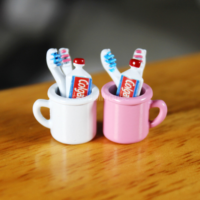 1/6 1/12 dollhouse miniature mini cup toothpaste toothbrush