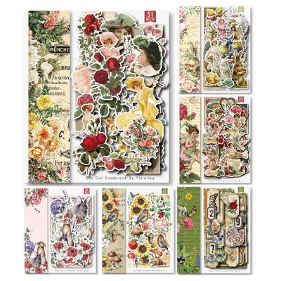 Panalisacraft 20 styles 12 inch Vintage Cardstock Die Cuts C