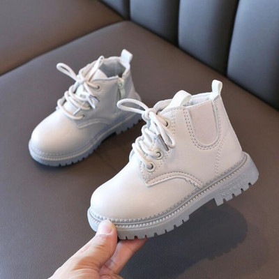 Kids Leather Chelsea Boots Waterproof Children Sneakers Blac