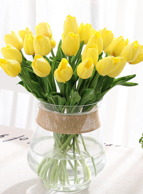 31Pcs/lot Tulips Artificial Flowers PU Calla Fake Flowers Re