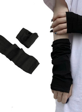 Long Fingerless Gloves Women Girls Wrist Elbow Thermal Glove