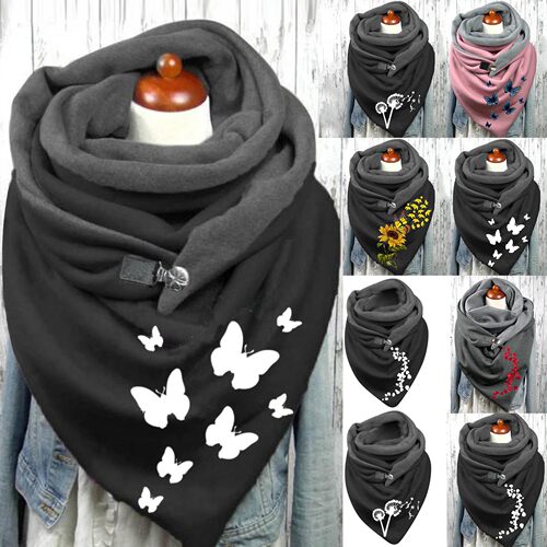 Fashion Women BUtterfly Print Scarf Hijabs Female Soft Wrap