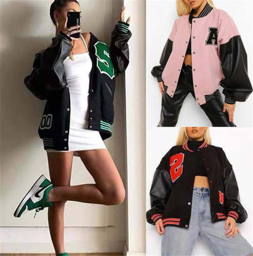 2021 letters towel embroidered bomber jacket coat women stre