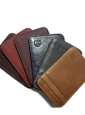 Fashion 100% Genuine Leather Thin Bank Credit Card Case Mini