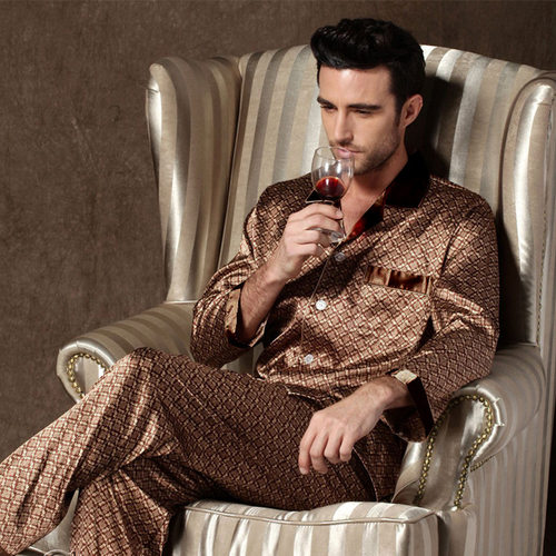 Mens Designer Pajamas for Men Nightwear Long Sleeve Sleep To