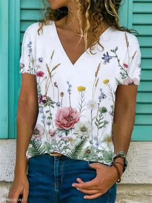 Fashion short-sleeved woman T-shirt casual plus size T-shirt