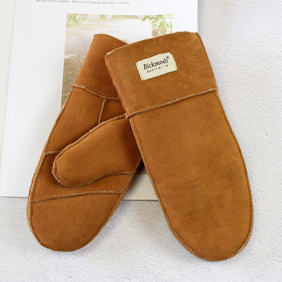 Sheepskin Fur Mittens Women's Leather Wool Color Winter Warm
