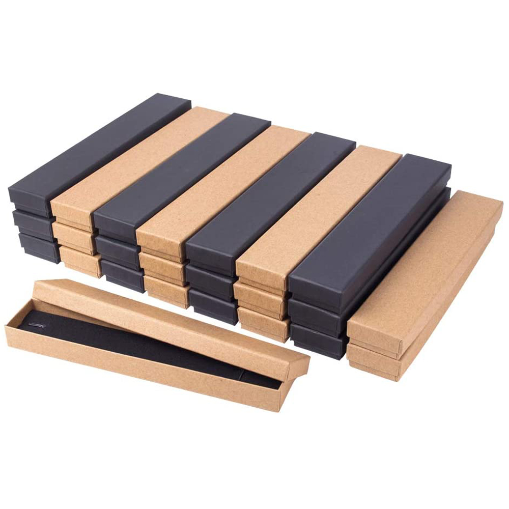 12 pcs 21x4x2cm Rectangle Cardboard Jewelry Set Box for Ring