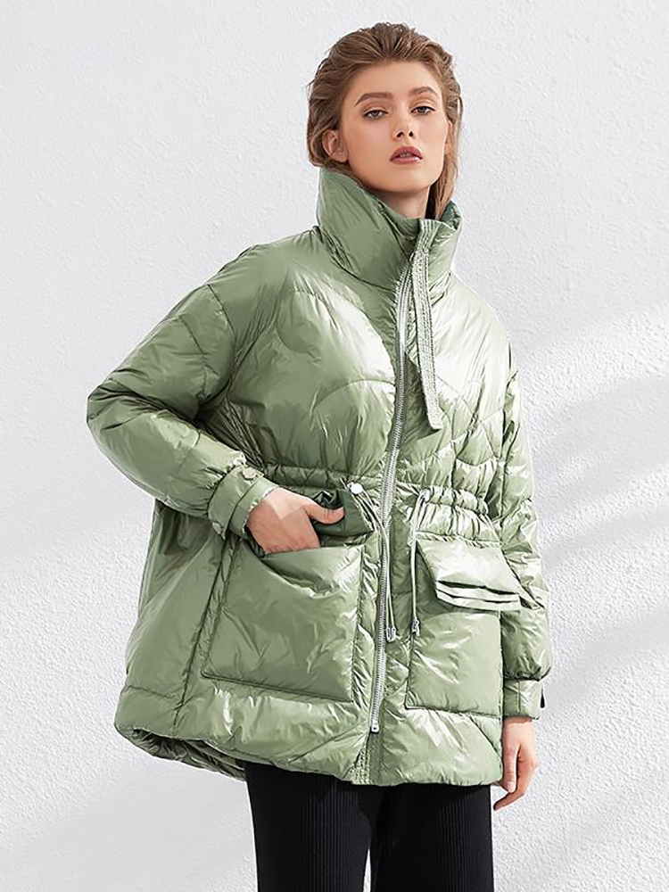 Aachoae Pure Winter Lightweight Down Jacket Women Thick Warm