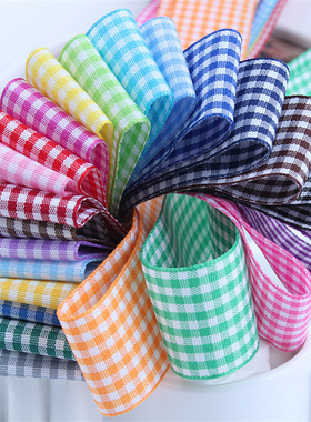 10mm 25mm Lattice Plaid Ribbons Bow Ribbon Gift Wrapping Pol