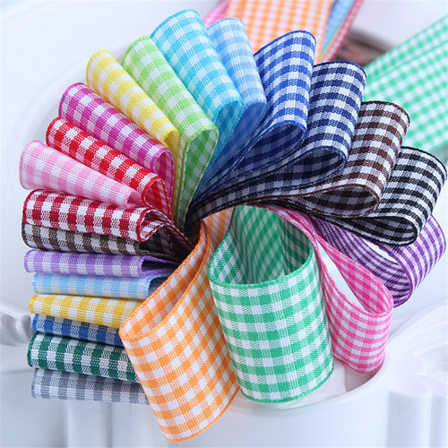 10mm 25mm Lattice Plaid Ribbons Bow Ribbon Gift Wrapping Pol