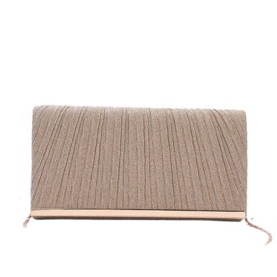 Women's Fashion Pleated Sequin Evening Clutch Bag Wedding Pu