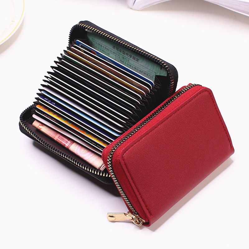 Business Card Holder Wallet Women/men Black/pink/purple/blue