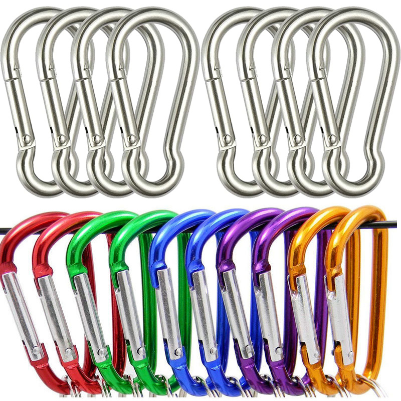 20pcs Mini Carabiner Keychain Alluminum Alloy D-ring Buckle