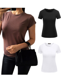 New Fashion Polyester Cotton Short Sleeved Women tshirt befr