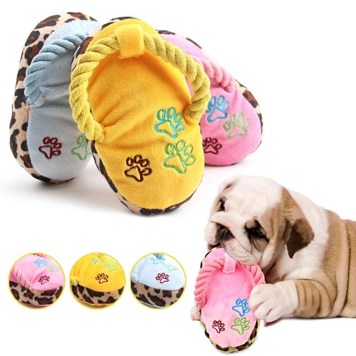 Pet Dog Toys Plush Slippers Bite Chicken Leg Shoe Shape  Sma