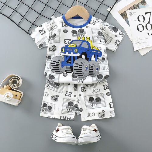 2pcs/set 2022 Children Clothes Cartoon Short Sleeve Tshirt +