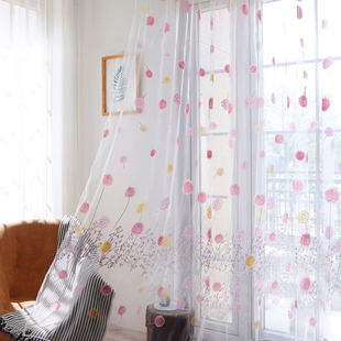Wear Rods Voile Window Curtain For Children Room Living Room