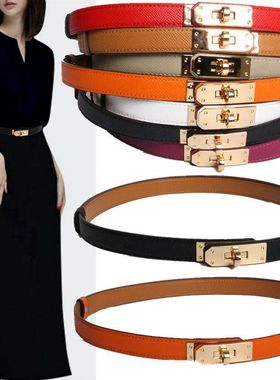 2021 New Luxury Brand High Quality Women Real Leather 1.8cm