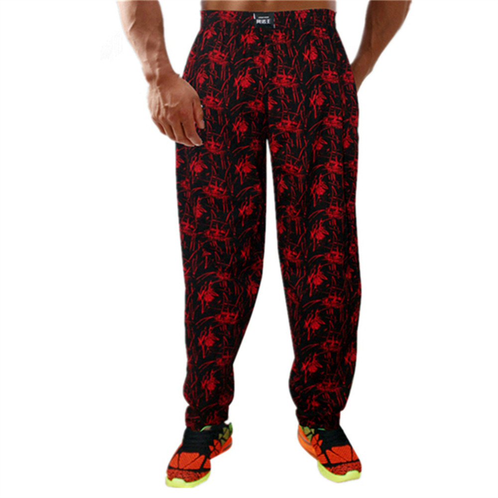 Men Bodybuilding Baggy Pants High Elastic Cotton Gym Fitness图片