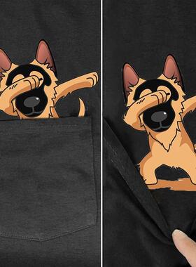 Tessffel NewFashion Movie Animal Dog Cat Pocket T-shirt Funn
