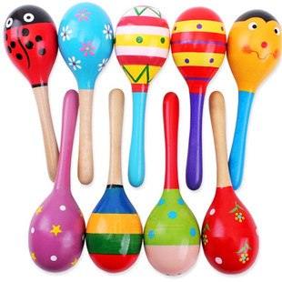 1 pcs Kids Wooden baby toys Ball Rattle Toy Sand Hammer Ratt