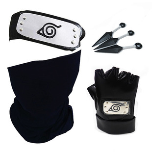 Black Gloves Mask Fashion Anime Kakashi Headband Acc Cosplay