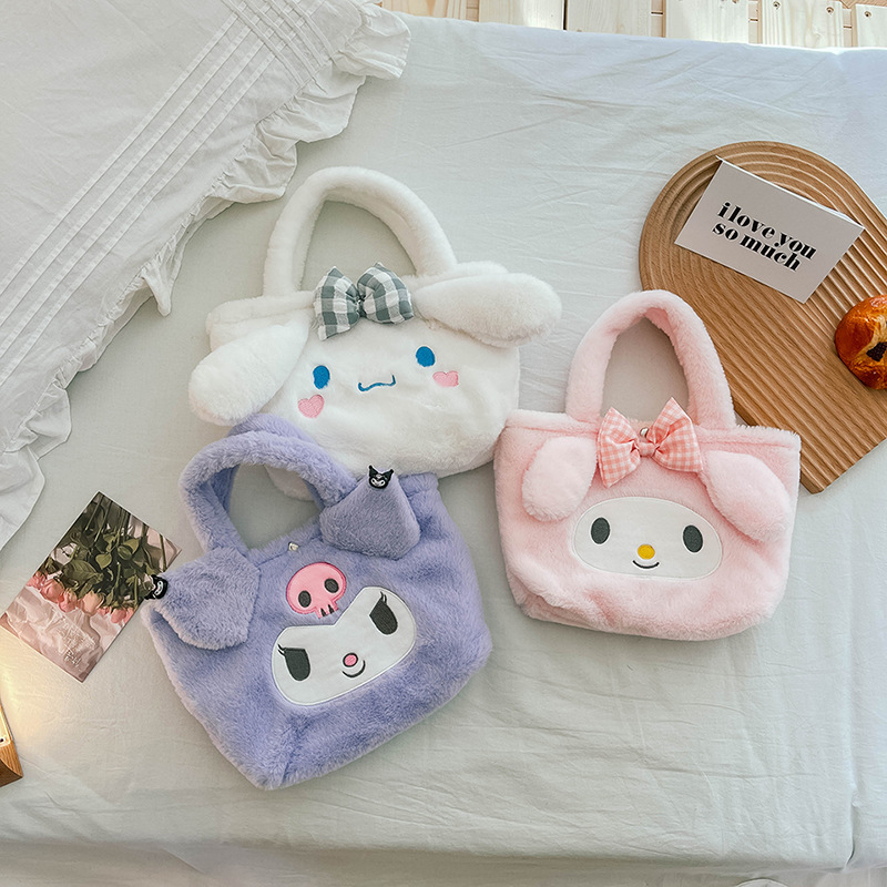 Kawaii Cinnamoroll Sanrio Plush Bag My Melody Anime Handbags