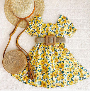 1-6Y Summer Toddler Girl Clothes Set Baby Beach Dresses Casu