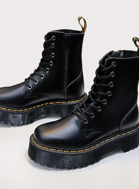 Winter Leather Boots Women Platform Oxford Sole Lace-Up Zipp