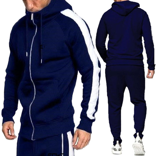 2Pcs Men Hoodie Tops Joggers Pants Tracksuit Set Running Jog