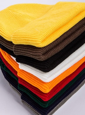 MYZOPER Knitting Solid Color Unisex Beanie Keep Warm Crimpin