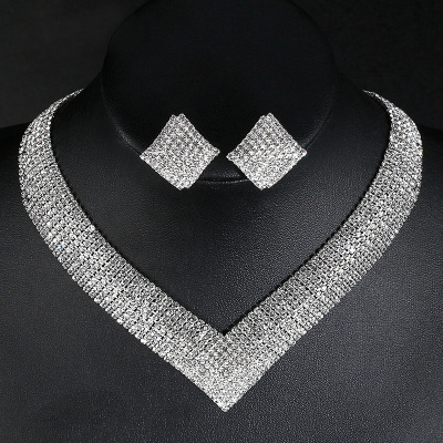 Luxury Crystal Bridal Wedding Jewelry Sets African Beads Sil