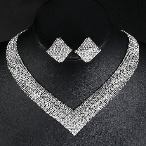 Luxury Crystal Bridal Wedding Jewelry Sets African Beads Sil