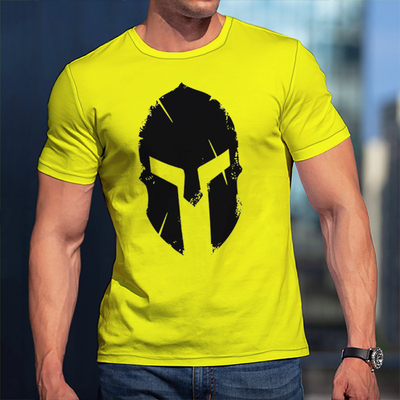 Model Graphic Spartan Print 3D Casual Male Shirt Around The