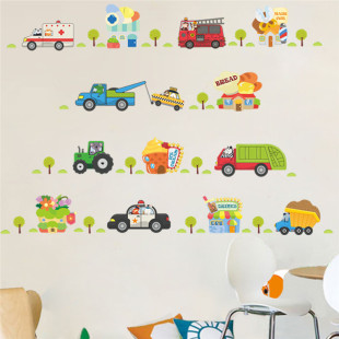 Boys Wall Room Kids Bedroom For Decals Decor Car Cartoon