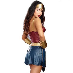Women Dress 3pcs Superhero Sexy Cosplay Halloween