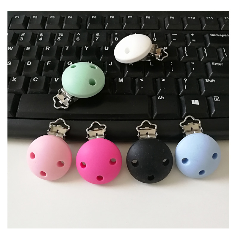 1pc New Round Shaped Pacifier Clip Silicone Bead Baby Teethe