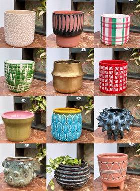 美瓷物语 Z2外贸出口陶瓷花盆 花瓶 绿植北欧风手工花盆