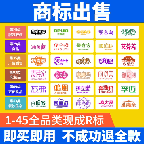 已下证R标特价出售商标即买即用