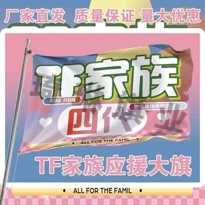 TF家族四代应援极禹大旗明星户外演唱会音乐节手持旗帜定制代发