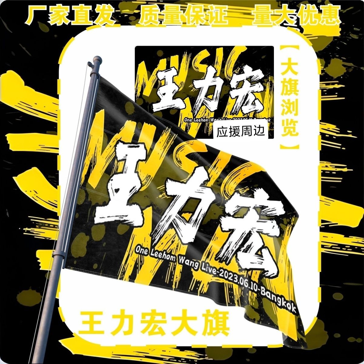 王力宏大旗明星演唱会王力宏应援大旗户外打卡音乐节应援旗定制