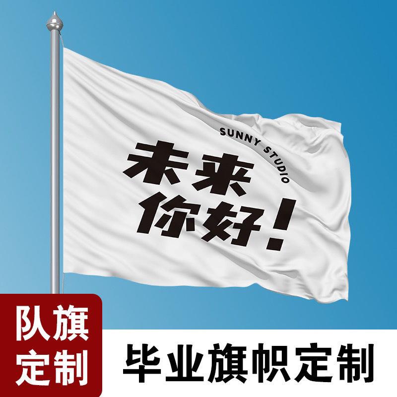 未来你好!幼儿园小学毕业旗子旗帜定做我们毕业了学生拍照班旗-封面