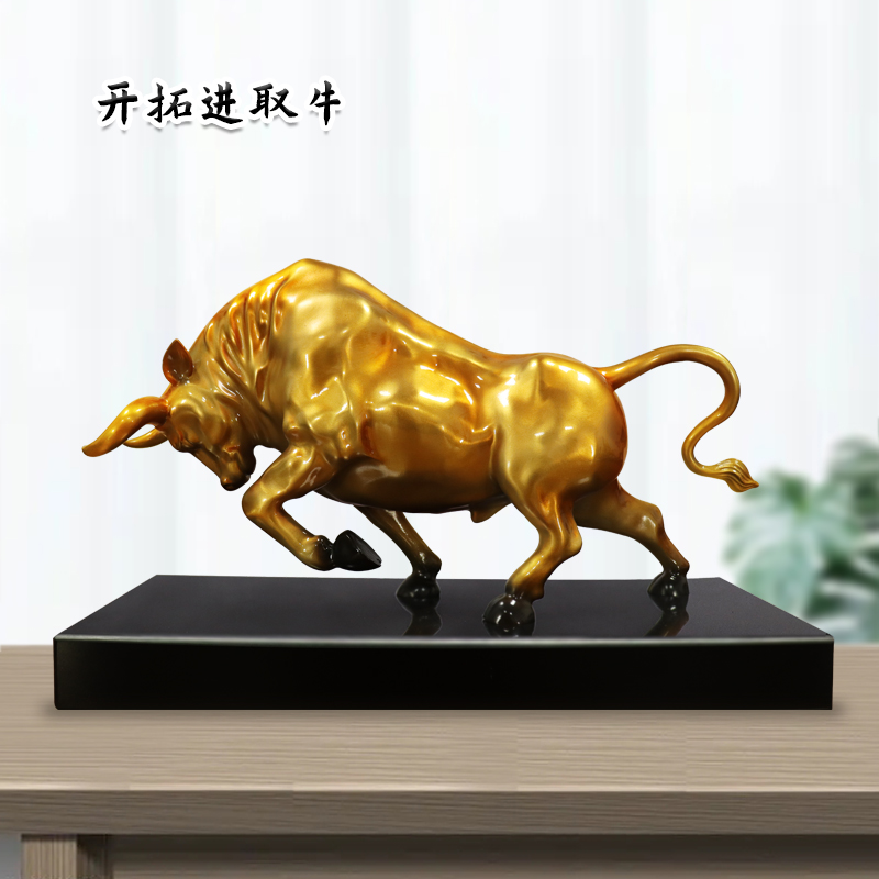 铜牛客厅办公室装饰摆件