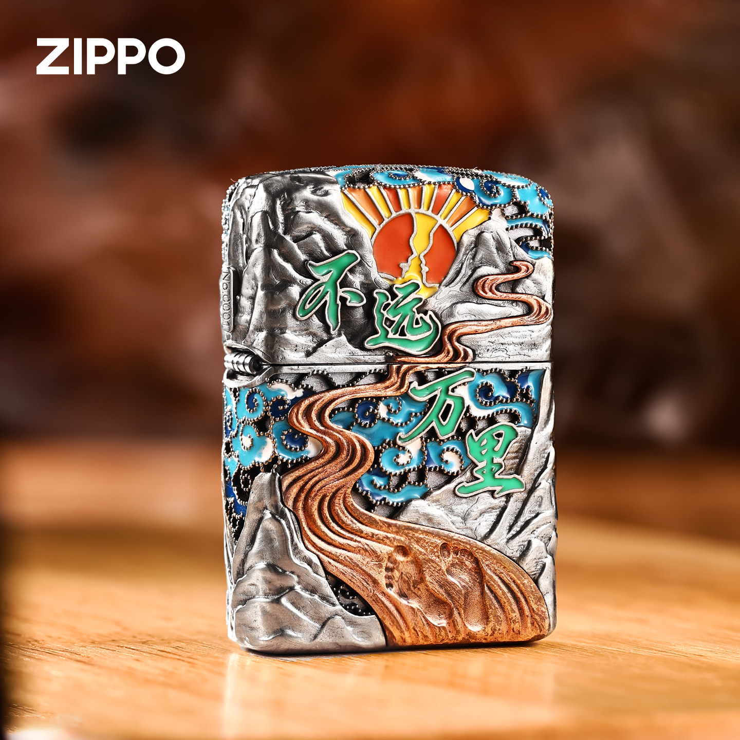 zippo古银套壳煤油防风打火机