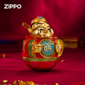 财神不倒翁夜光珐琅重甲煤油防风男女礼物版 zippo打火机原装 正品