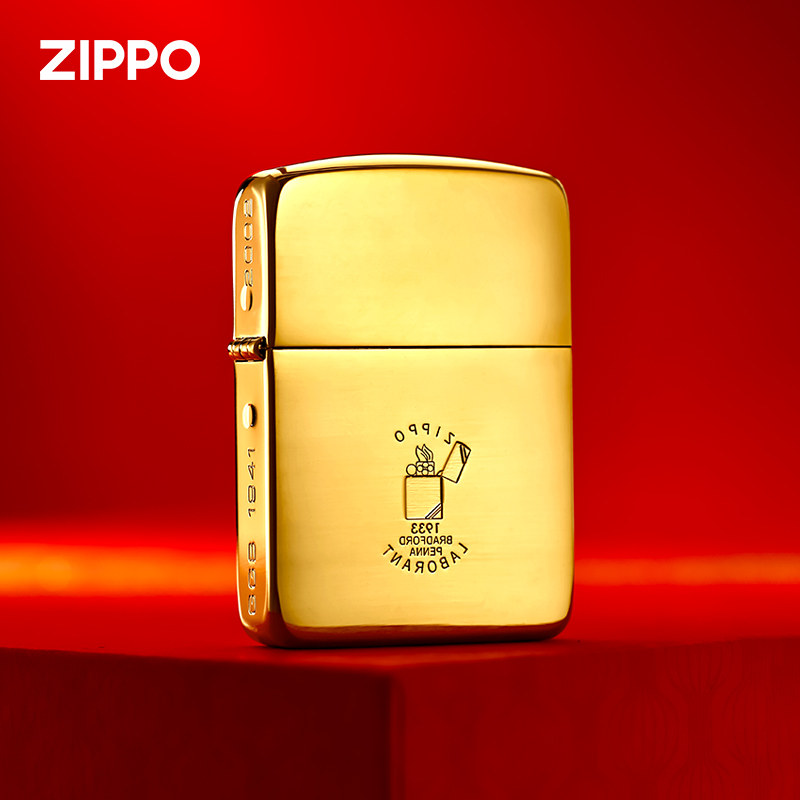 正品zippo打火机 复刻金砖金典原装正版煤油芝宝防风创意之宝男士